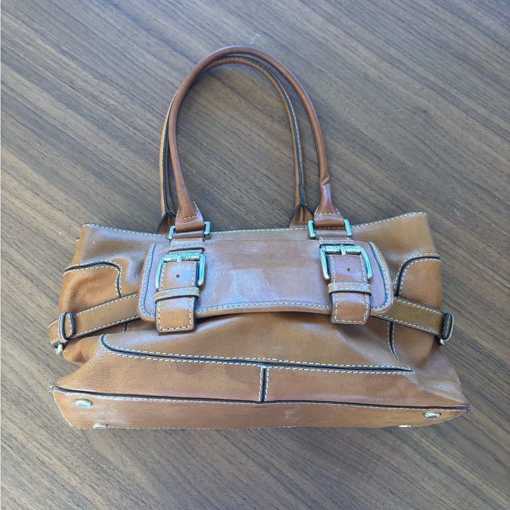 Vintage Michael Kors Brown Leather Satchel Bag